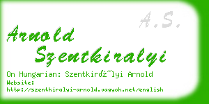 arnold szentkiralyi business card